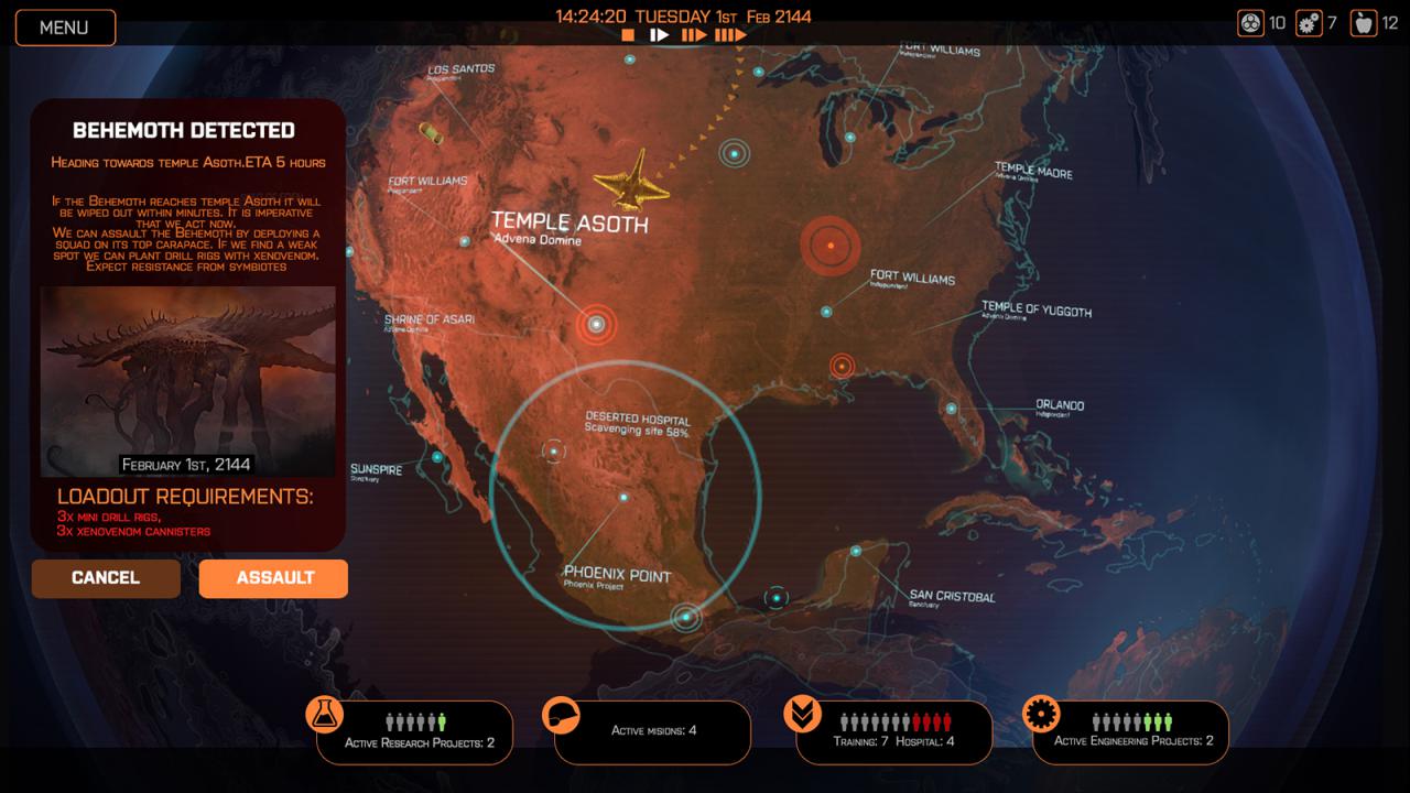 [26/04/2017] Die Geoscape erinnert an X-COM. Ufos abschießen dürft ihr wohl nicht, aber neben Basisbau und Missionsauswahl soll der Luftkampf eine noch nicht näher definierte Rolle spielen.