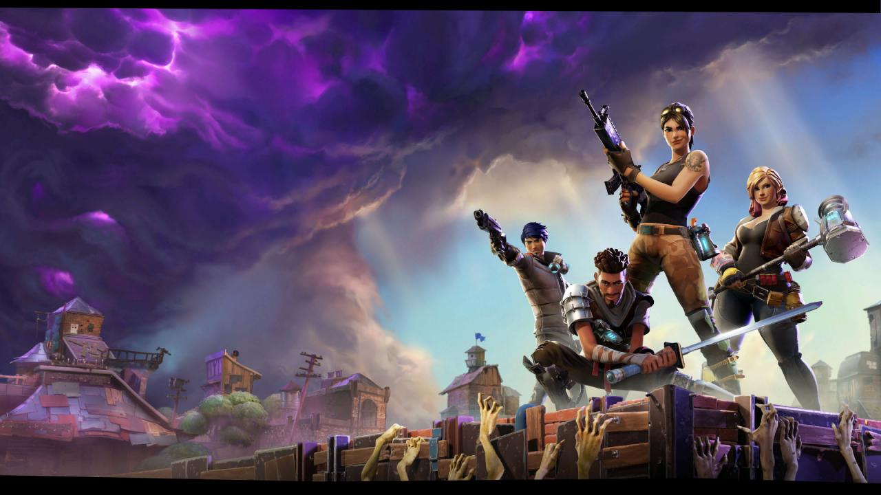 Fortnite Artwork mit Kämpfern des Battle Royale-Shooters