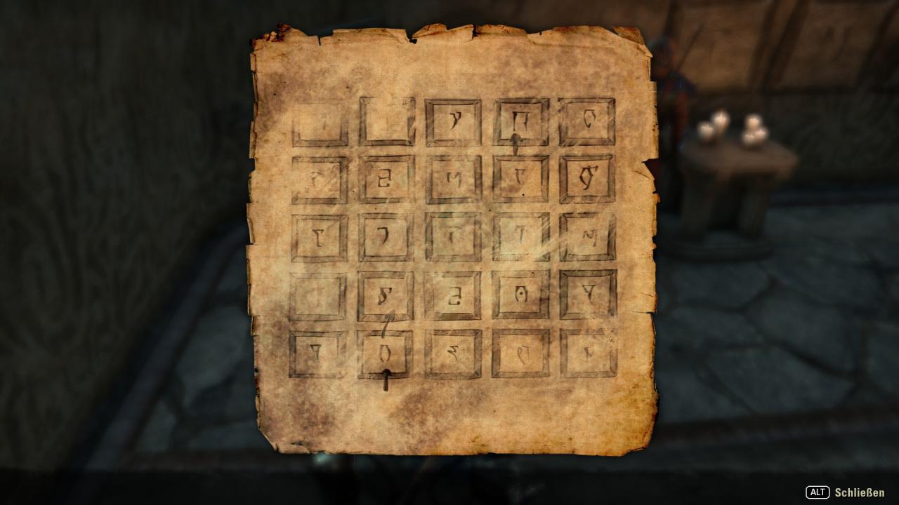 [14/06/2017] TESO: Morrowind: Widrigkeiten der Ahnen - Dieser Zettel verrät den Startpunkt des Bodenplatten-Rätsels.