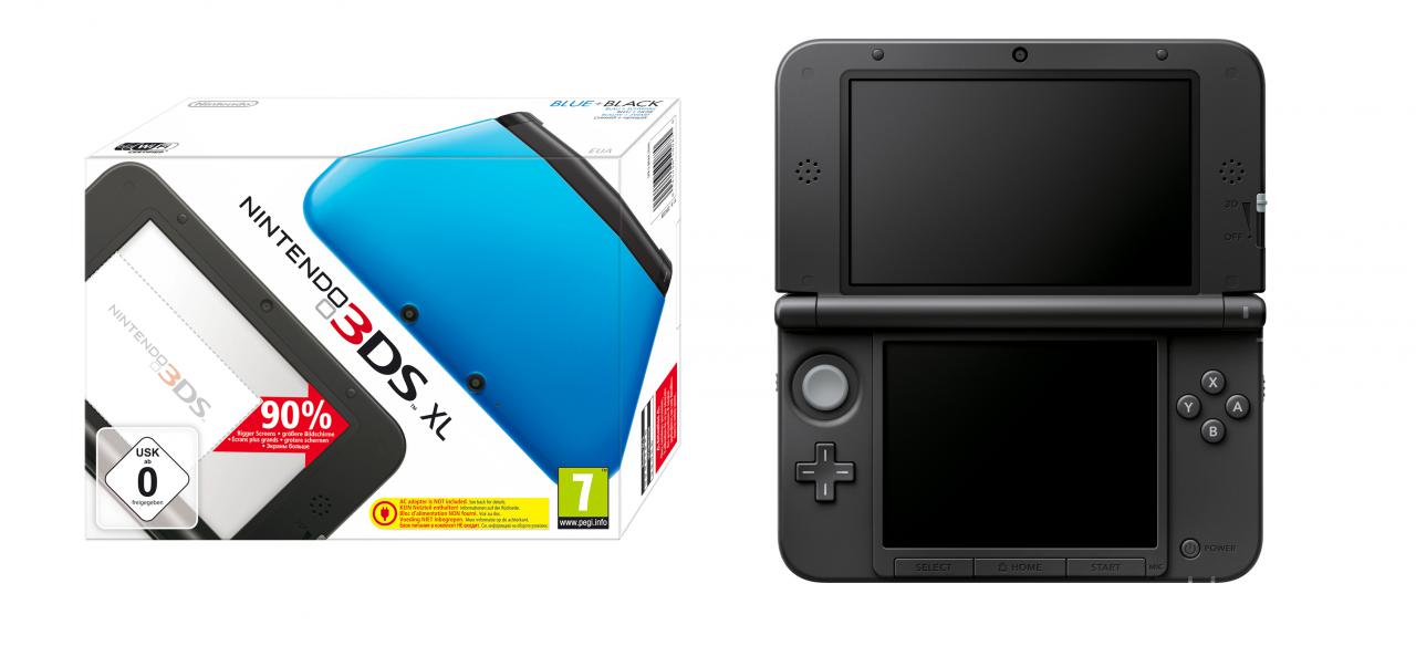 Der Nintendo 3DS XL und seine Verpackung.