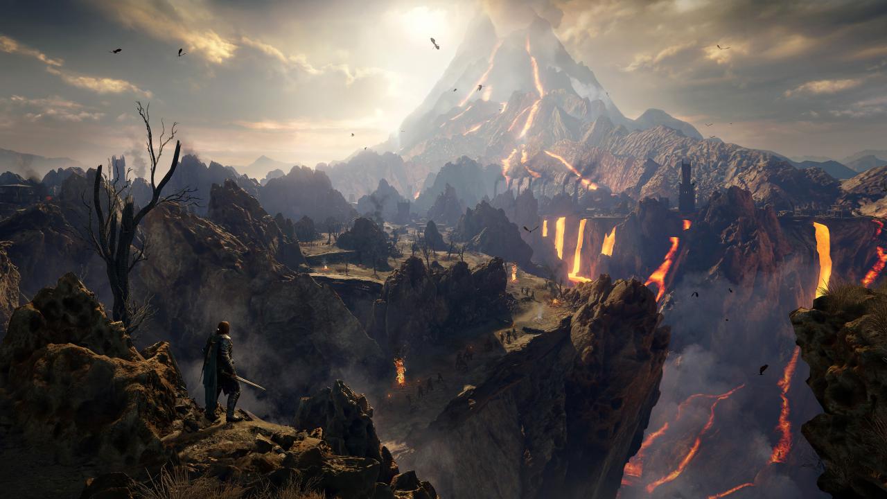 Fast schon wie im Film ragt am Firmament von Gorgoroth der unheilvolle Schicksalsberg Mount Doom in den Himmel Mordors.