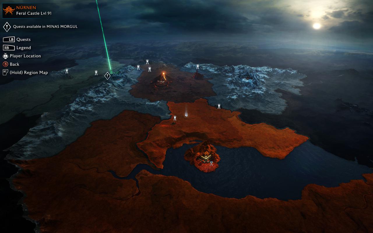 Auf dem vom Hersteller gezeigten Screenshot der Spielweltkarte sind zahlreiche spielbare Locations für den Shadow-Wars-Modus erkennbar.