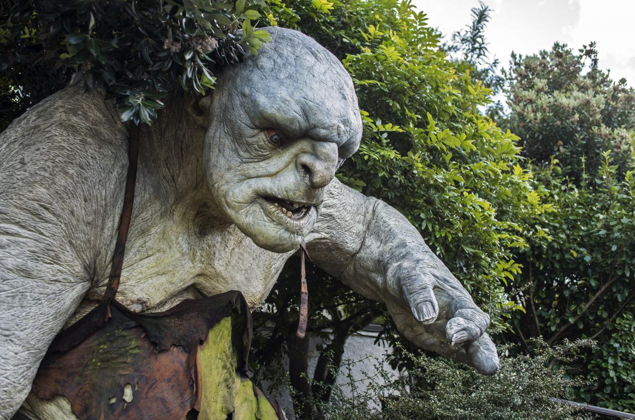 [03/08/2017] Am Eingang der Weta Cave wartet dieser Troll auf Besucher. Aber keine Angst, er beißt nicht.
