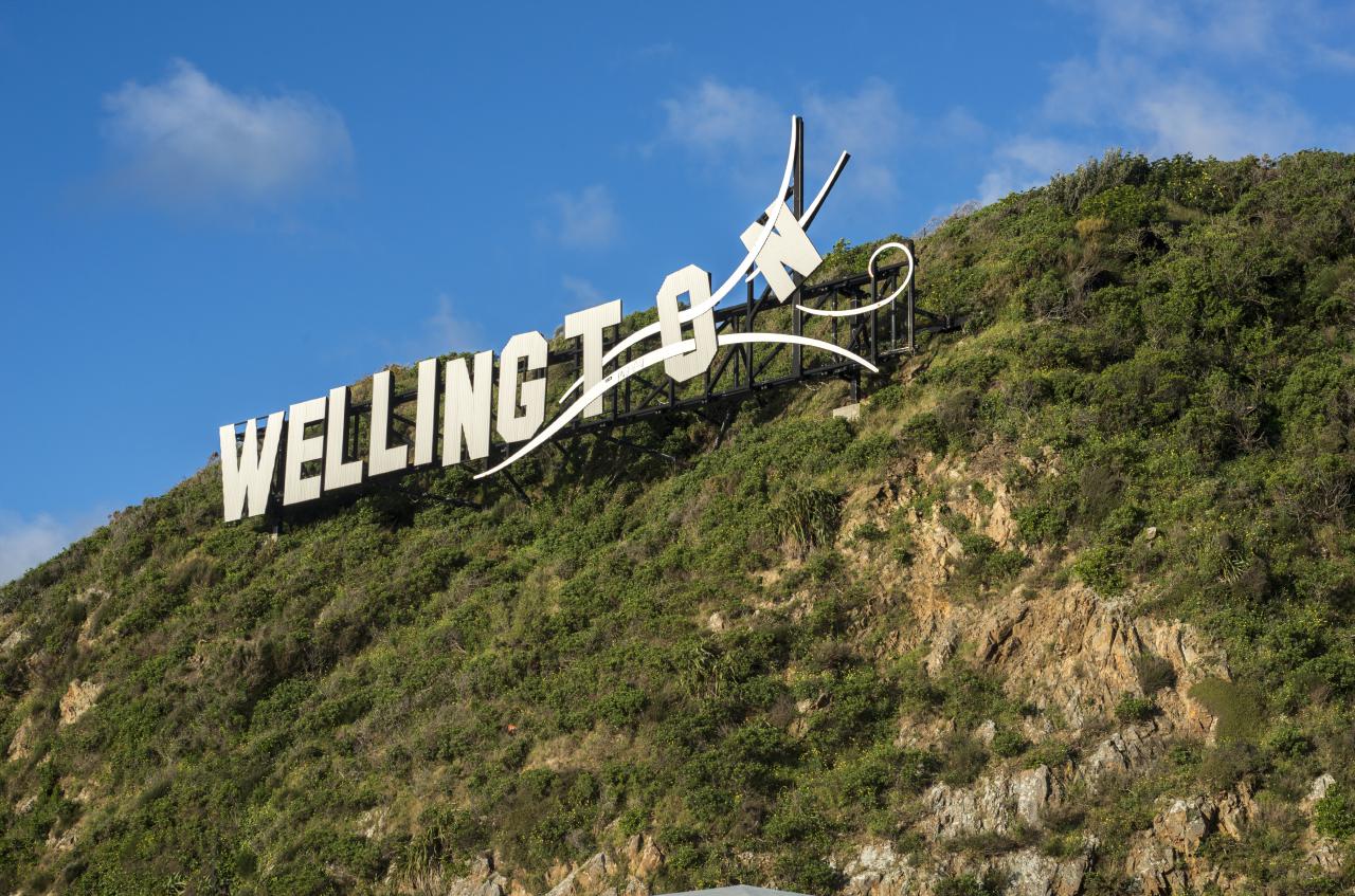[03/08/2017] Was Hollywood kann, kann Wellington schon lange: Buchstaben auf einen Hügel stellen.