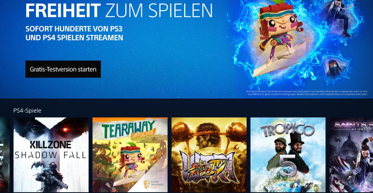 [24/08/2017] PS Now ist am PC und für PS4 verfügbar.