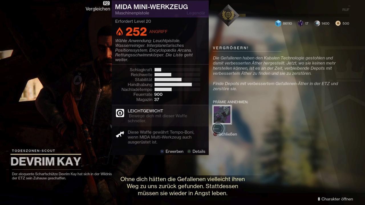 [09/09/2017] MIDA Mini-Werkzeug ist Devrims Questbelohnung.