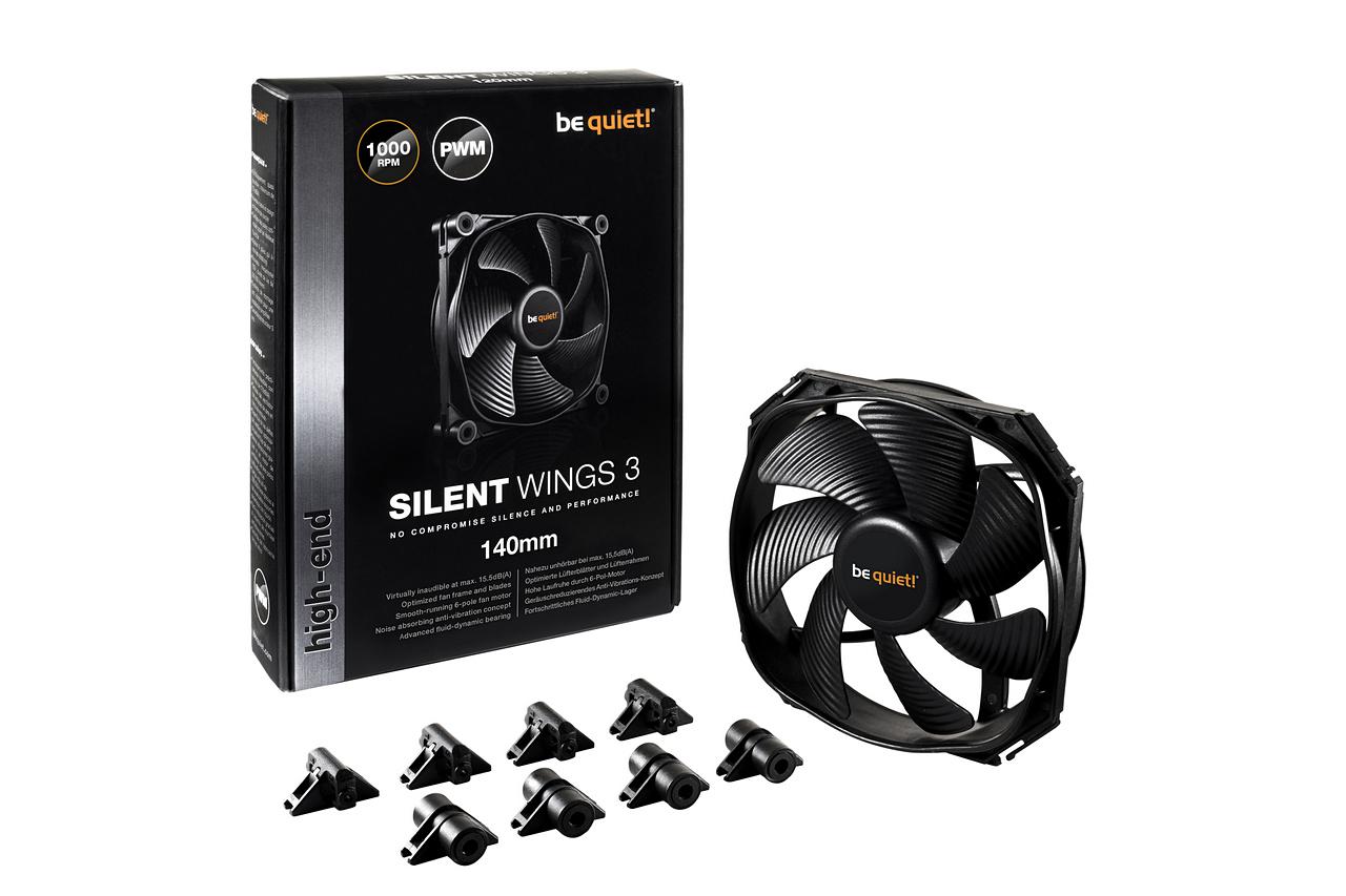[04/10/2017] be quiet! Silent Wings 3 mit 140mm-Rahmenbreite und dämpfender Befestigung