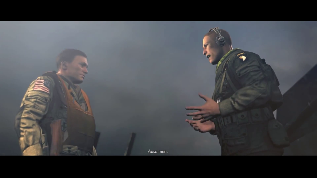 Blazkowicz zeigt dem jungen Wyatt in The New Order eine kleine Atemübung, um in gefährlichen Situationen Ruhe zu bewahren.