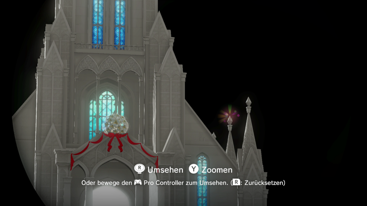 [10/11/2017] Mondland - 3. Mond: Wer sich fragt, wie er hoch zu der funkelnden Zinne gelangt, sollte sich auf der Rückseite der Kirche umsehen. Mit der Sprungkraft des dort lauernden Frosches wird es zum Kinderspiel. 