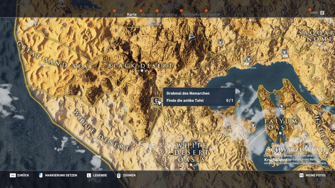 [07/11/2017] Assassin's Creed Origins-Komplettlösung: Alle Gräber-Locations im Gebiet 
