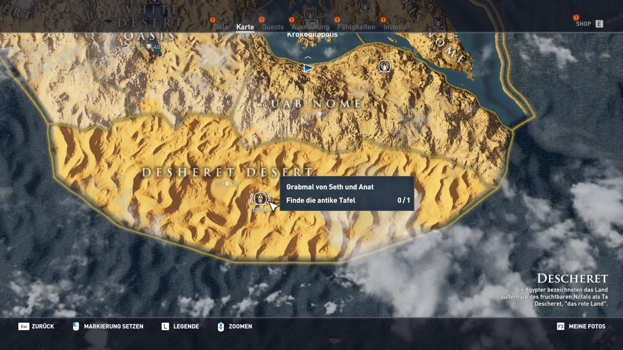 [07/11/2017] Assassin's Creed Origins-Komplettlösung: Alle Gräber-Locations im Gebiet 
