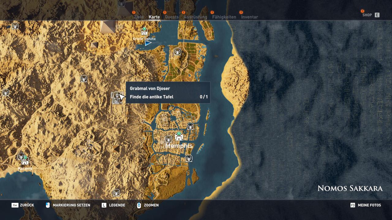 [07/11/2017] Assassin's Creed Origins-Komplettlösung: Alle Gräber-Locations im Gebiet 