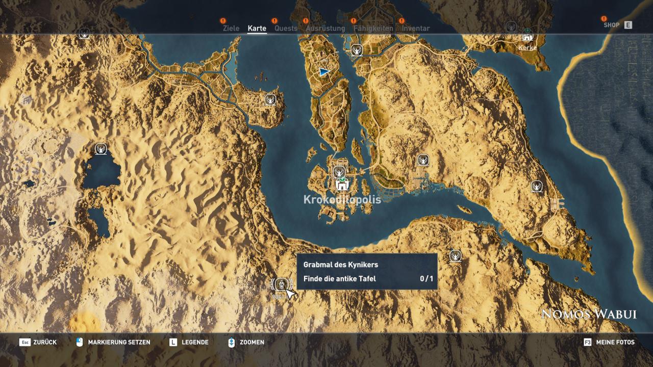 [07/11/2017] Assassin's Creed Origins-Komplettlösung: Alle Gräber-Locations im Gebiet 