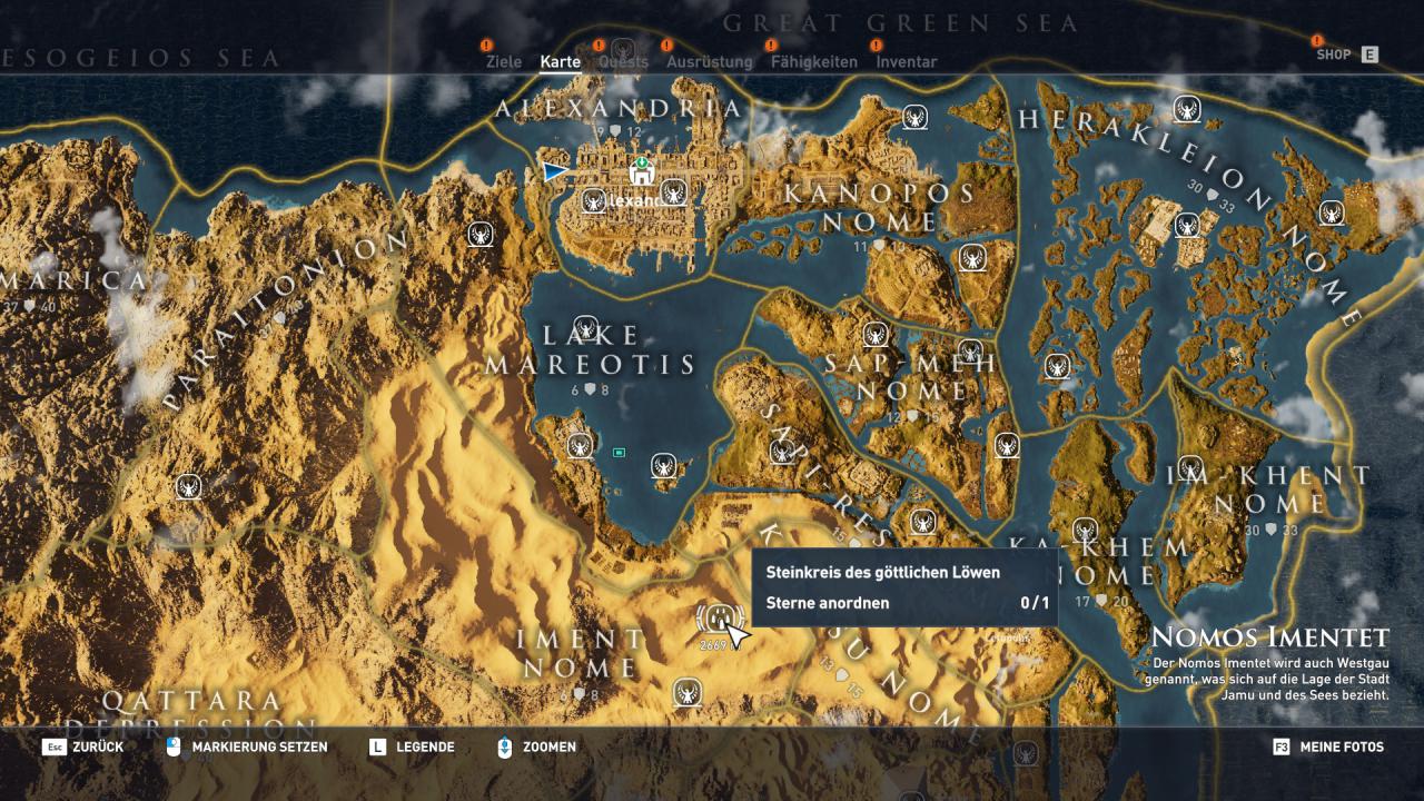 [07/11/2017] Assassin's Creed Origins-Komplettlösung: Alle Stone-Circle-Locations - Steinkreis des göttlichen Löwen
