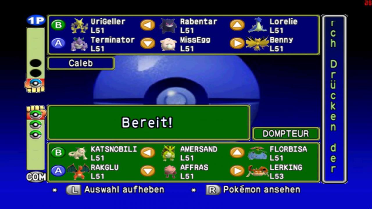 Zwar besteht euer Team in Pokémon Stadium wie in den Hauptspielen aus sechs Taschenmonstern, in den Kampf dürft ihr aber stets nur drei davon mitnehmen.
