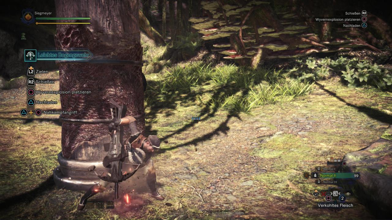 [14/02/2018] Monster Hunter World - Leichtes Bogengewehr - Spezialmunition verankert ihr im Boden. Sie explodiert bei Beschuss oder sobald das Monster darüberstapft.