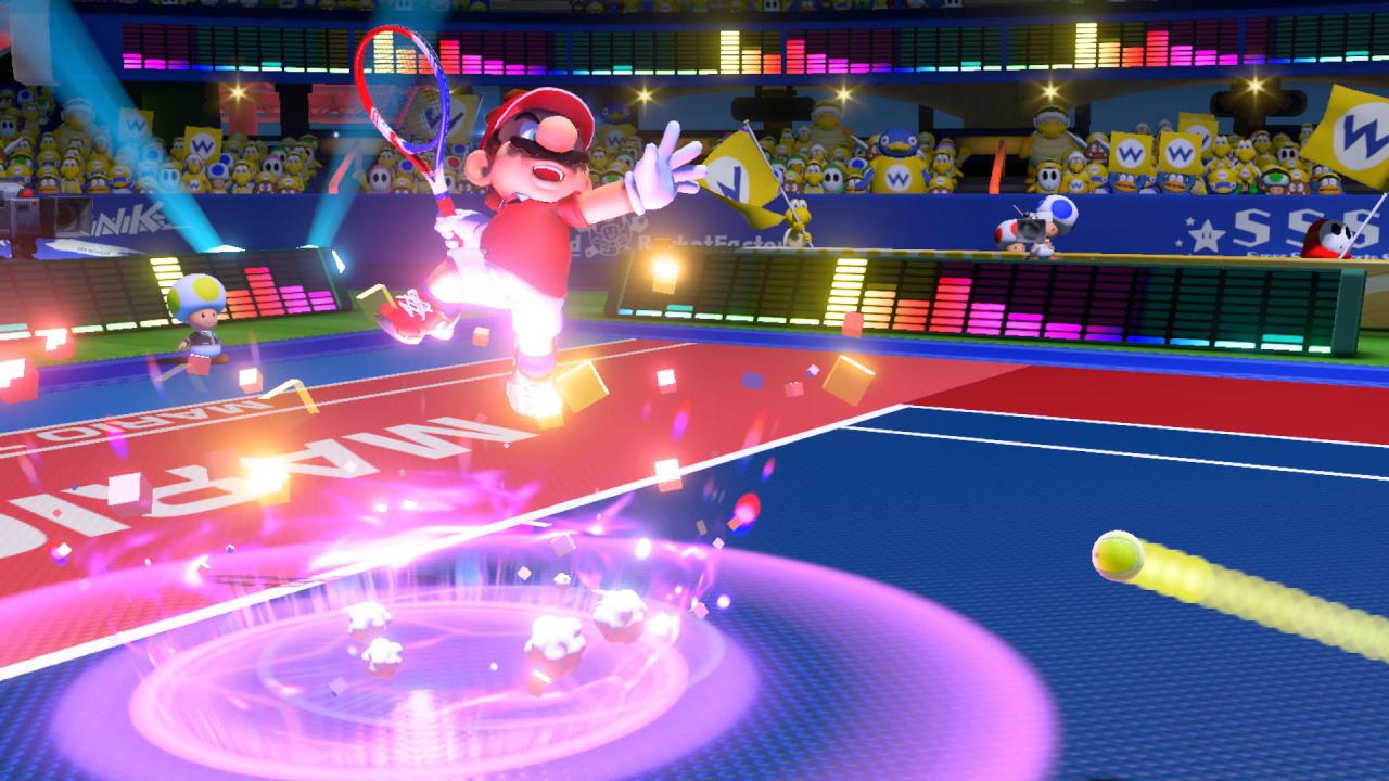 Bei besonders starken und wirkungsvollen Schlägen fangen Mario und seine Umgebung schon mal an zu leuchten.