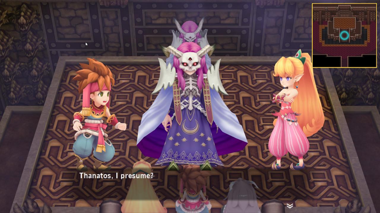 [21/02/2018] Secret of Mana: In den Dialogen bewegen die Figuren beim Reden ihren Mund nicht, auch wenn es hier auf dem Bild anders aussehen mag.