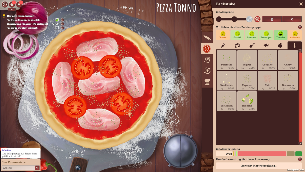 [22/02/2018] Im Pizza-Editor sind der Kreativität kaum Grenzen gesetzt. Unsere Schinken-Pizza sieht da noch recht harmlos aus.