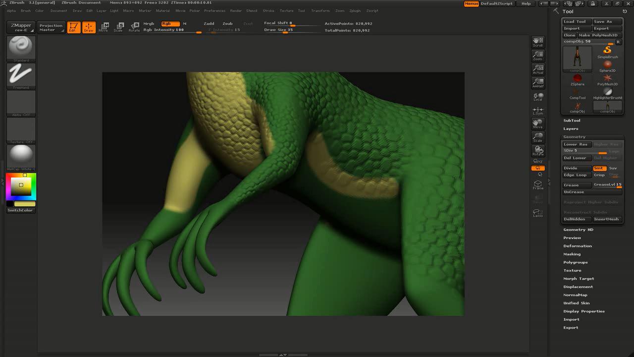 [22/03/2018] In dem Spezialprogramm ZBrush lassen sich auf einem 3D-Modell die gewünschten Texturen regelrecht aufmalen. Da hält selbst Maya nicht mit.