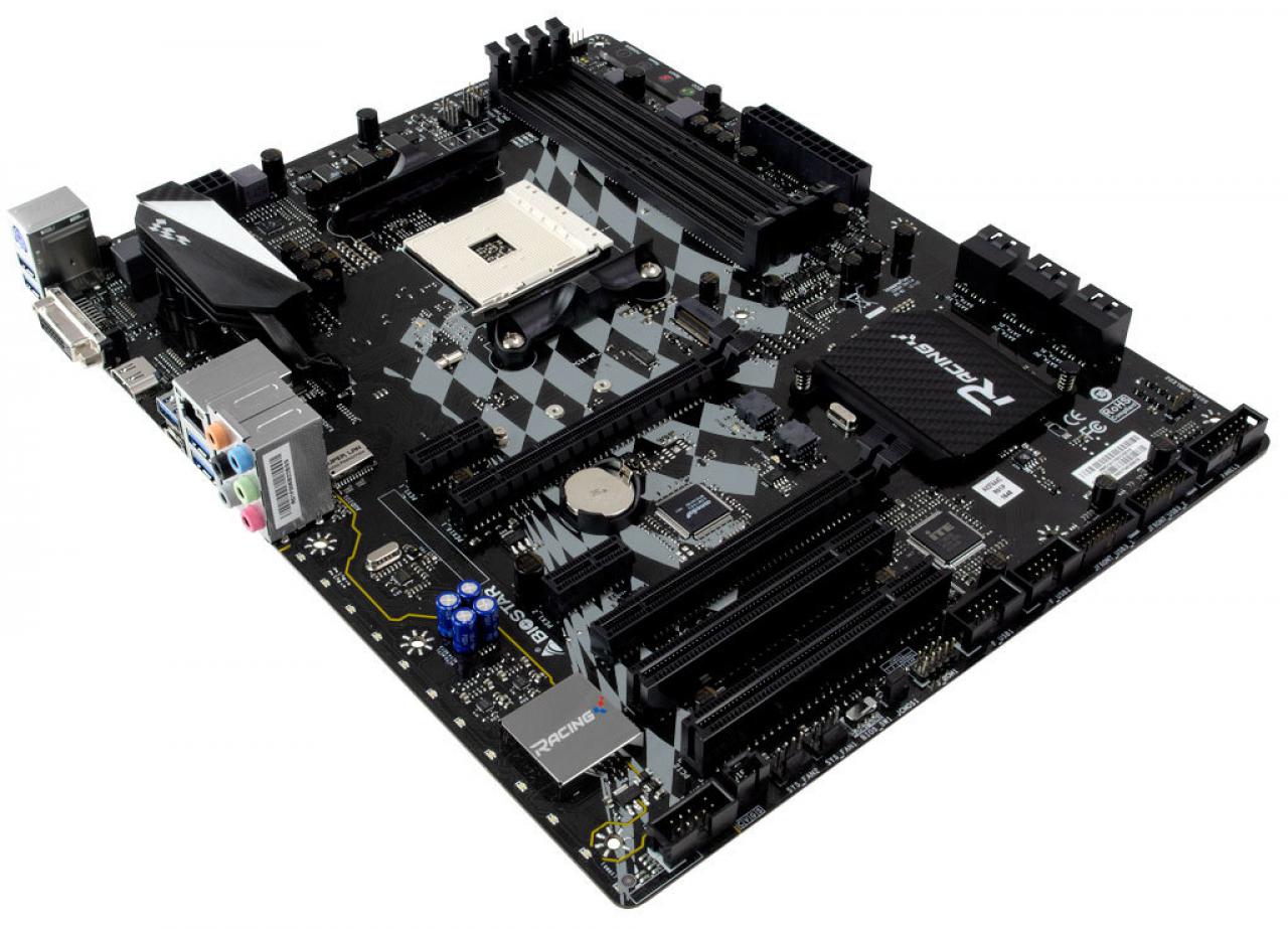 [13/04/2018] Biostar Racing X370GT5 mit dem AMD-Chipsatz X370. Nicht zu verwechseln mit dem Intel-Chipsatz Z370!