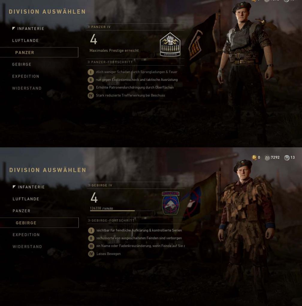 [13/04/2018] CoD WWII: neue Divisionseigenschaften bei Panzer und Gebirge