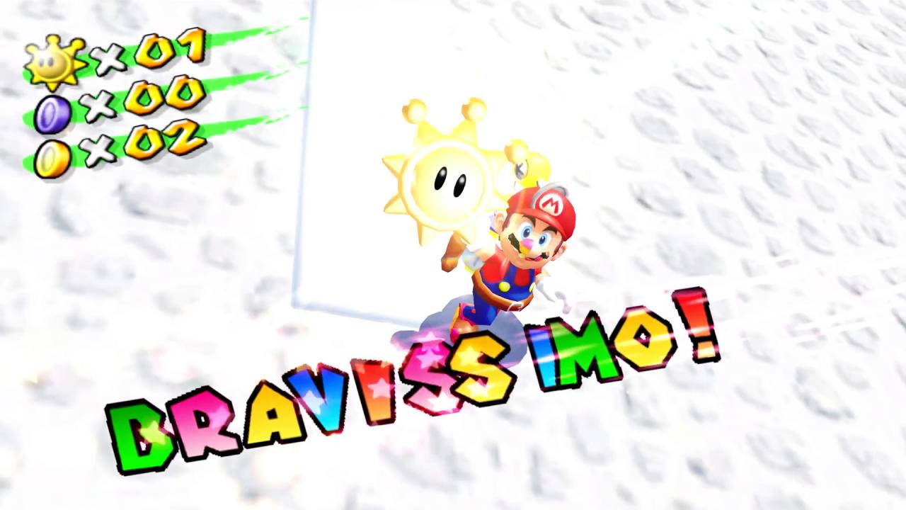 [27/04/2018] In Super Mario Odyssey sind es Monde, in Super Mario 64 und den Galaxy-Teilen Sterne – und in Super Mario Sunshine gilt es, Sonnen-Insignien zu sammeln.