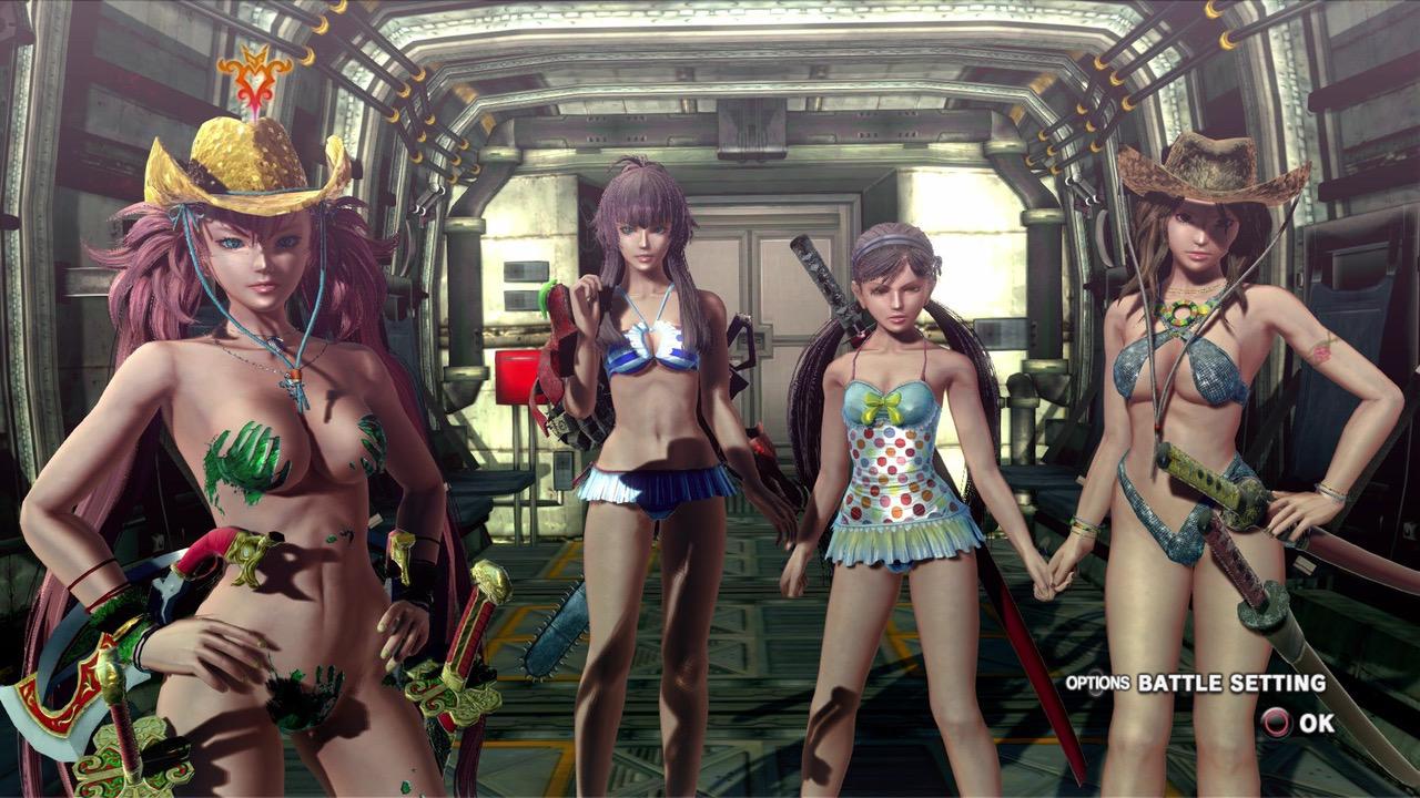 [02/05/2018] Onechanbara Z2: Chaos&nbsp;ist ein Zombie-Schnetzelspiel, das vor allem durch seine Bonuskostüme Fanservice einbettet. Saki, die zweite Person von rechts, ist 16 Jahre alt.