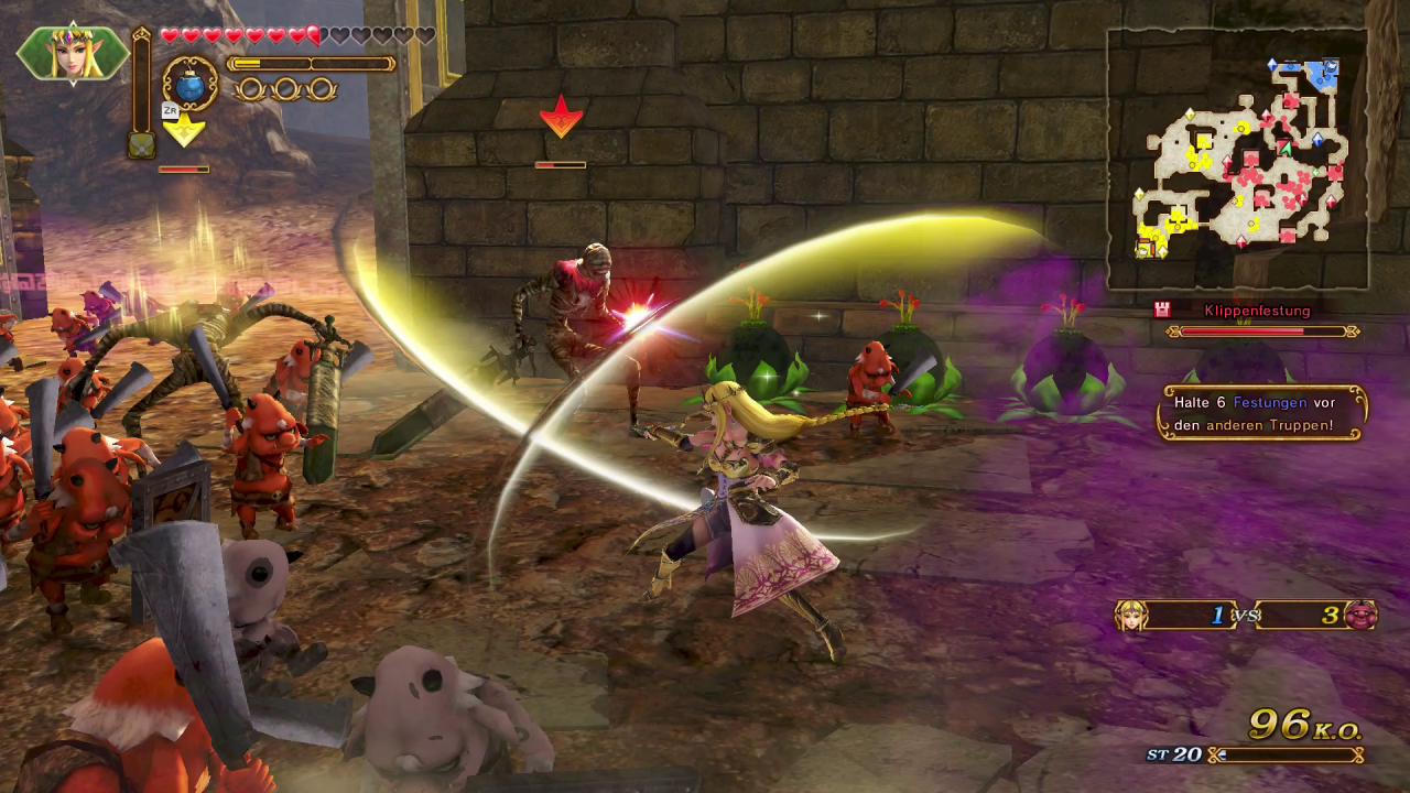 In Hyrule Warriors begnügt sich Zelda nicht mit einer Statistenrolle, stattdessen zieht sie mit ihrem Rapier munter mit in die Schlacht.