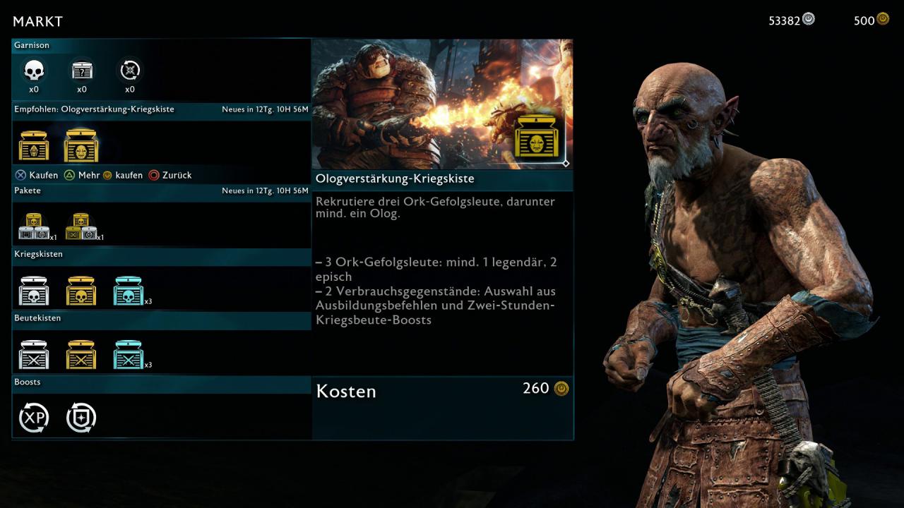 [14/05/2018] In Schatten des Krieges wird das Nemesis-System jedoch durch die Möglichkeit ad absurdum geführt, sich Orks für seine Armee einfach mit Echtgeld zu kaufen. Im Endgame wird das sogar fast zur Pflicht.