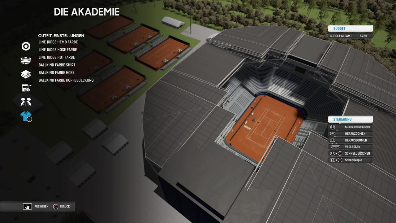 [08/06/2018] Der Stadionkomplex-Editor ist extrem umfangreich. Sogar die Kleidung der Ballkinder lässt sich anpassen.&nbsp;