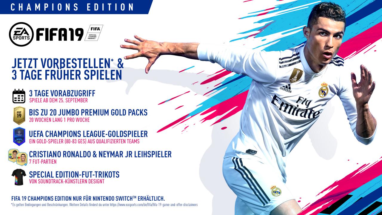 [10/06/2018] Pre-Order-Bonus Fifa 19 Champions-Edition für Nintendo Switch.