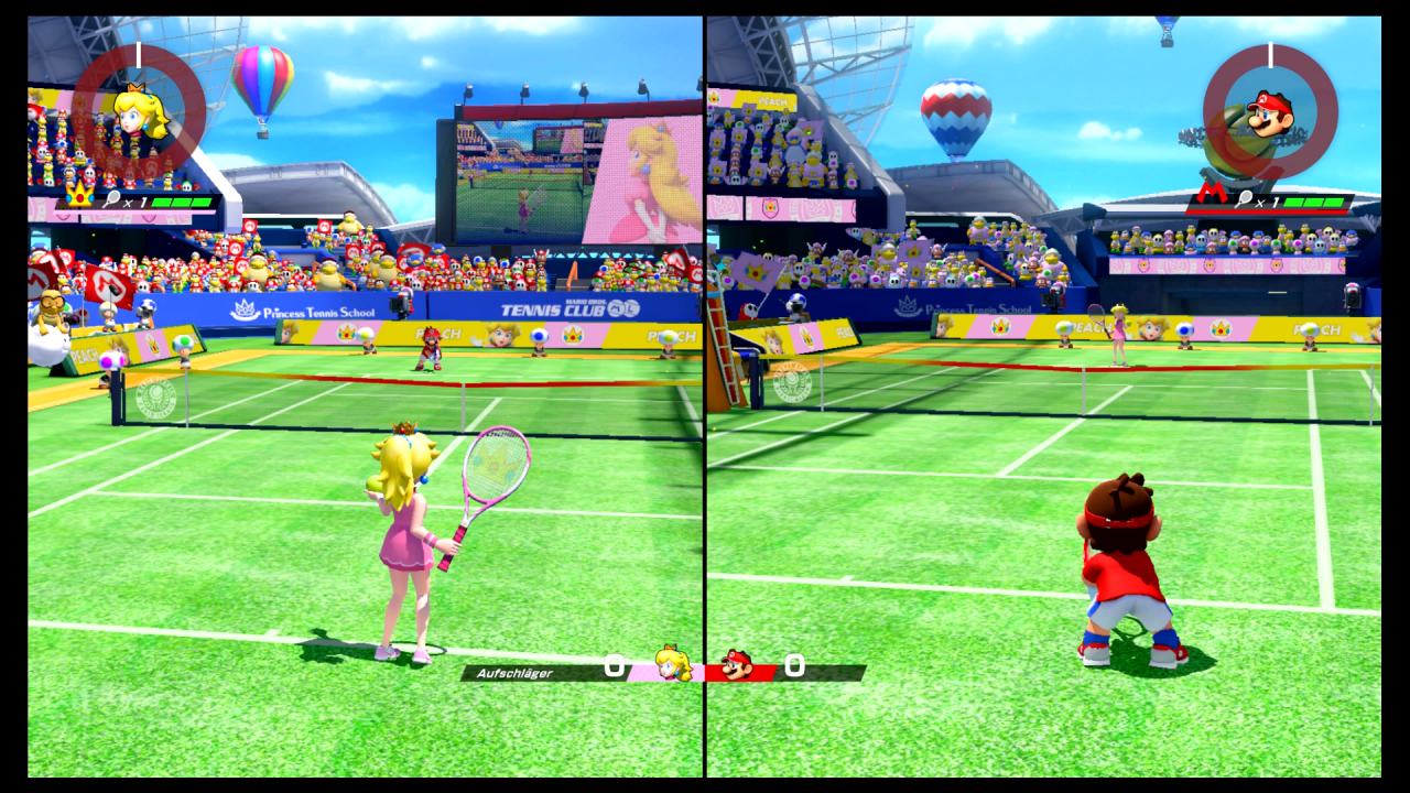 Der Mehrspieler-Modus dürfte Mario Tennis Aces für viele Spieler über den relativ kurzweiligen Abenteuer-Modus hinaus besonders interessant machen.
