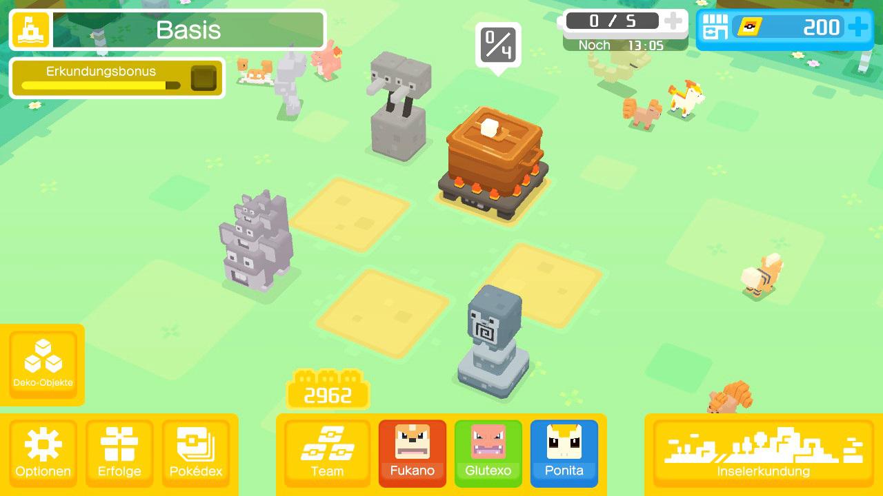 Eure Basis dürft ihr mit Gegenständen wie Statuen verschönern. Außerdem kocht ihr hier Gerichte, um Pokémon anzulocken.