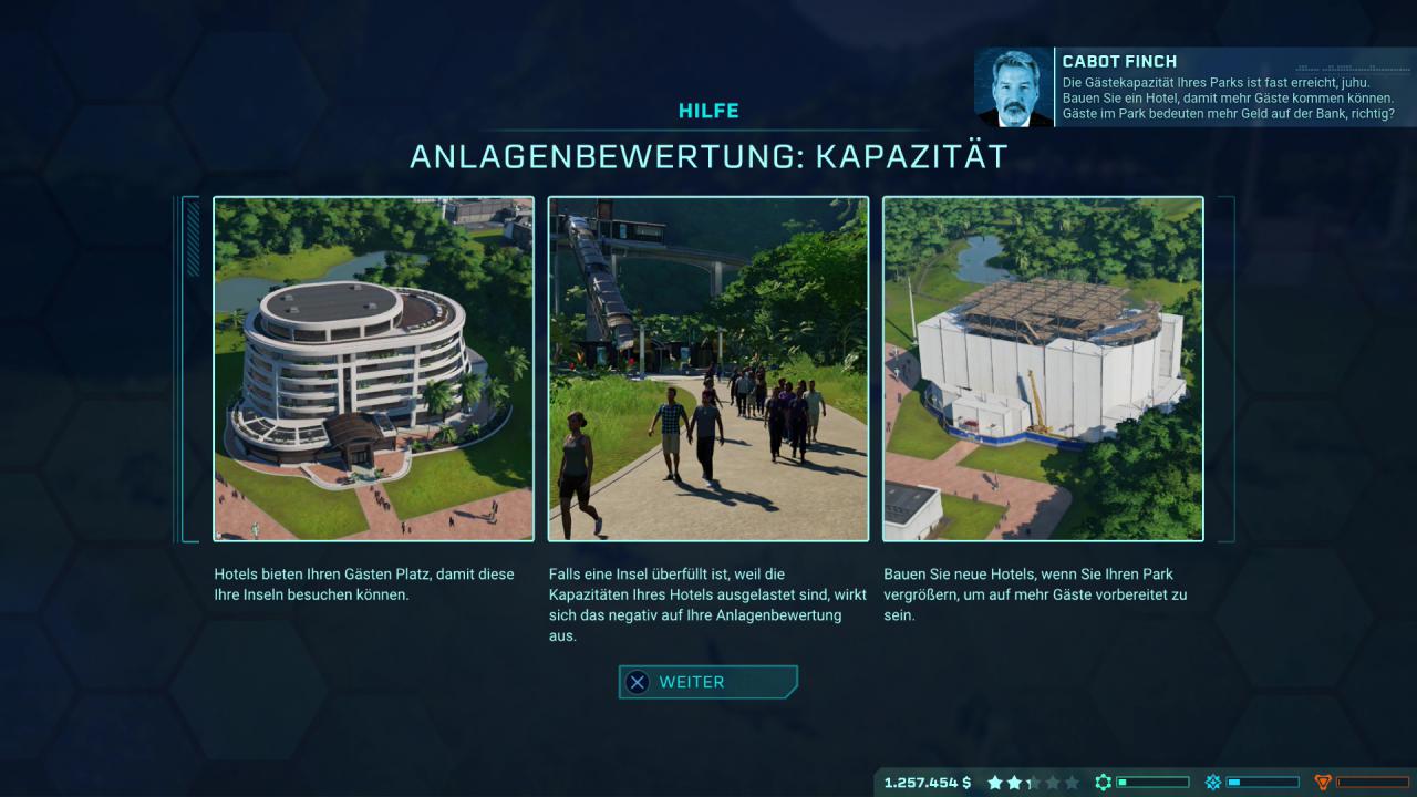 Hotel-Tipps für Jurassic World Evolution.