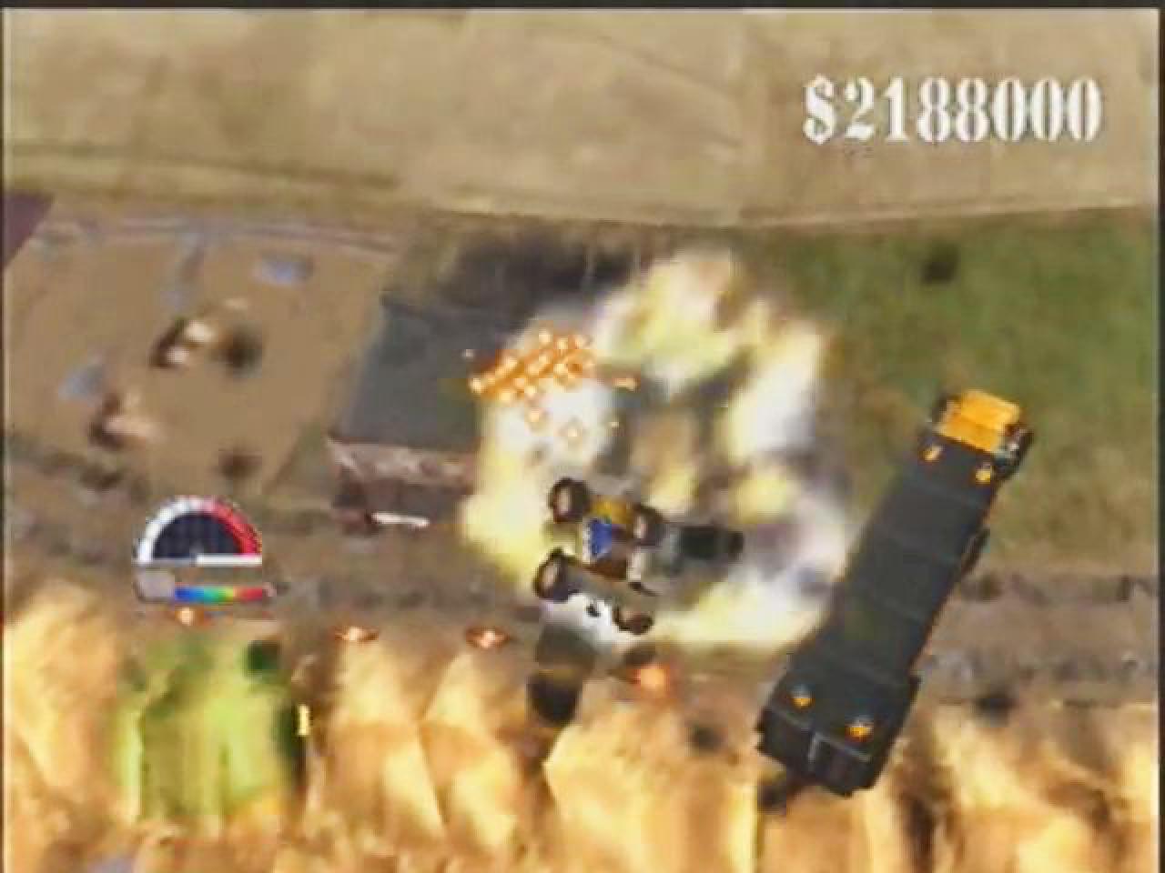[05/07/2018] Levels, die ihr mit dem Turbobuggy bestreiten müsst, sind so angelegt, dass ihr die Landschaft als Rampe nutzen könnt, um in Gebäude zu springen.
