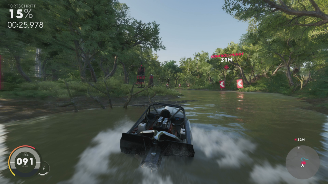 [03/07/2018] Grafisch haut The Crew 2 wohl niemanden um. Manche Momente, wie Bootrennen im Sumpf, wissen aber zu gefallen.