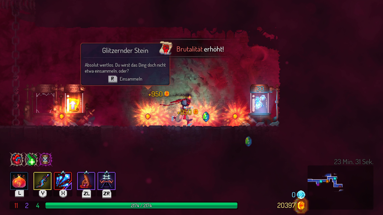 [07/08/2018] Wenn ihr schnell genug seid, winken hinter den Timer-Türen Pergamente der Macht, Gold, und eine Menge Dead Cells.