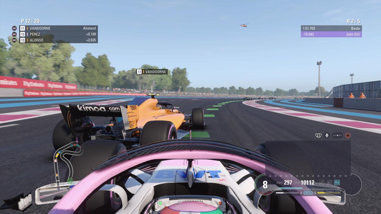 [24/08/2018] Der französische Circuit Paul Ricard kam in dieser Saison neu hinzu. Die Kameraansicht oberhalb des Halo-Schutzes hat sich übrigens als unsere Lieblingsperspektive erwiesen.