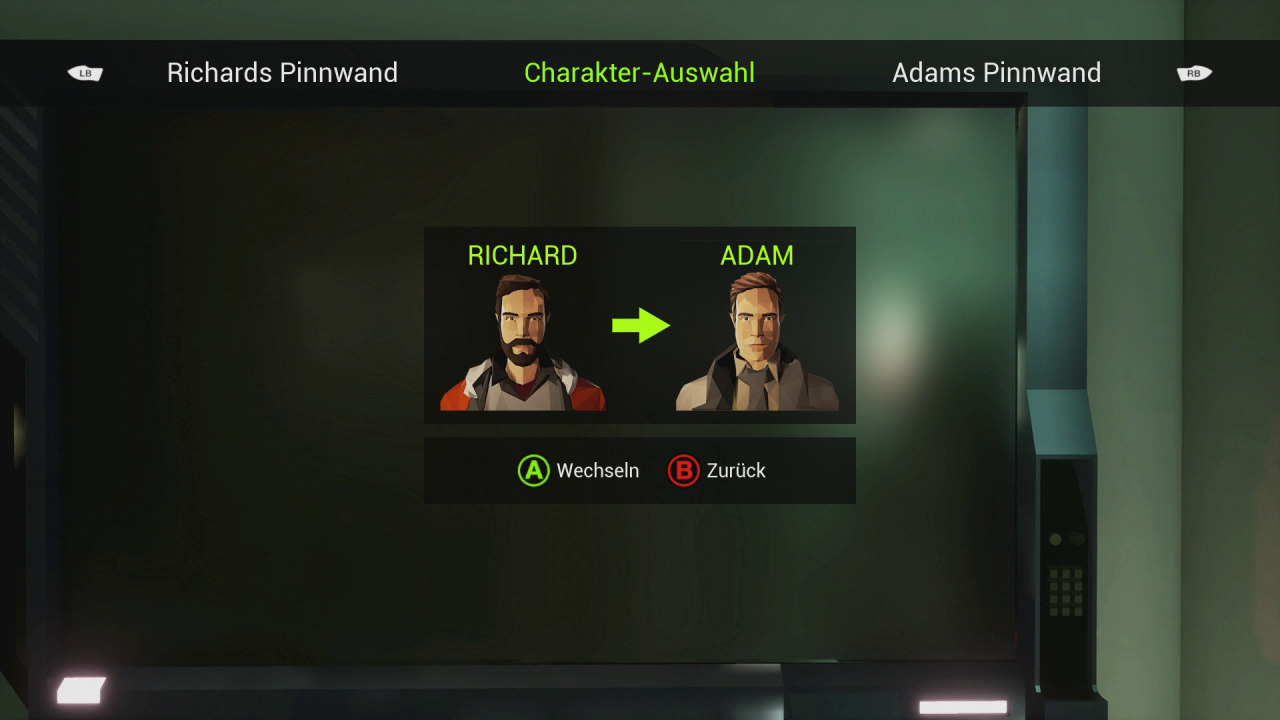 [09/08/2018] Später im Spiel könnt ihr zwischen Richard und Adam switchen.