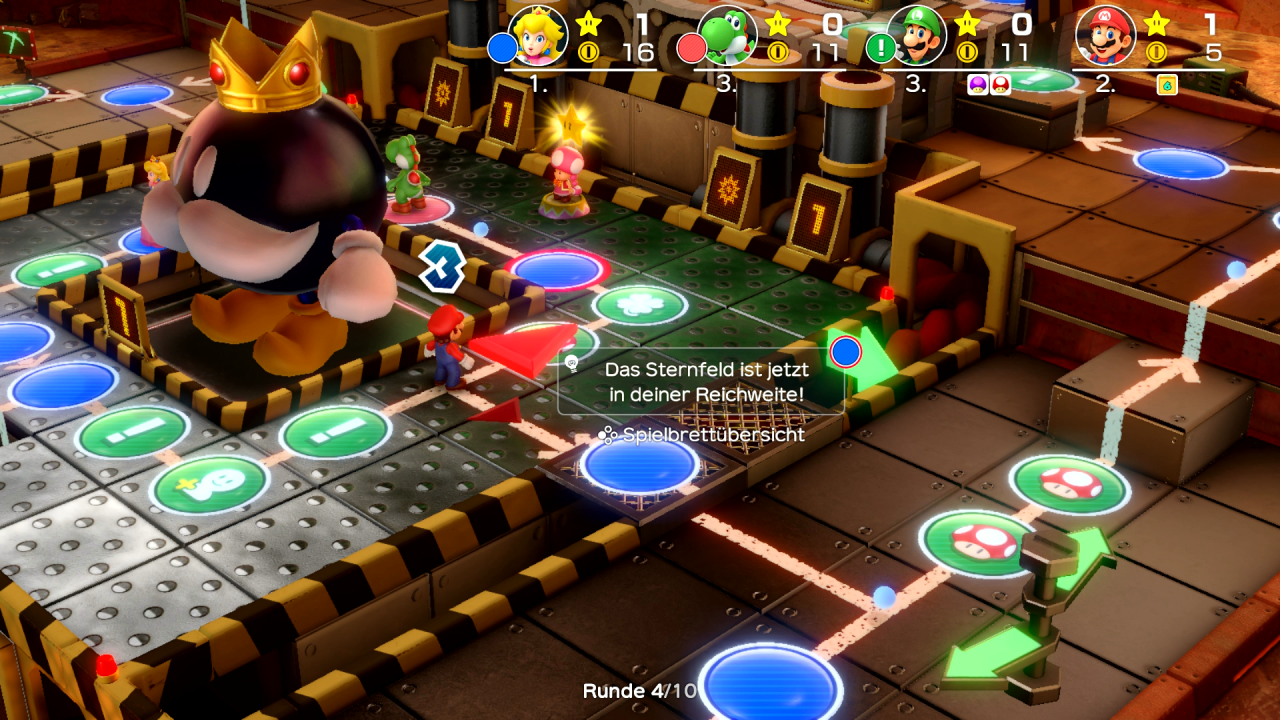 Ein Spiel im Party-Modus von Super Mario Party für Nintendo Switch.