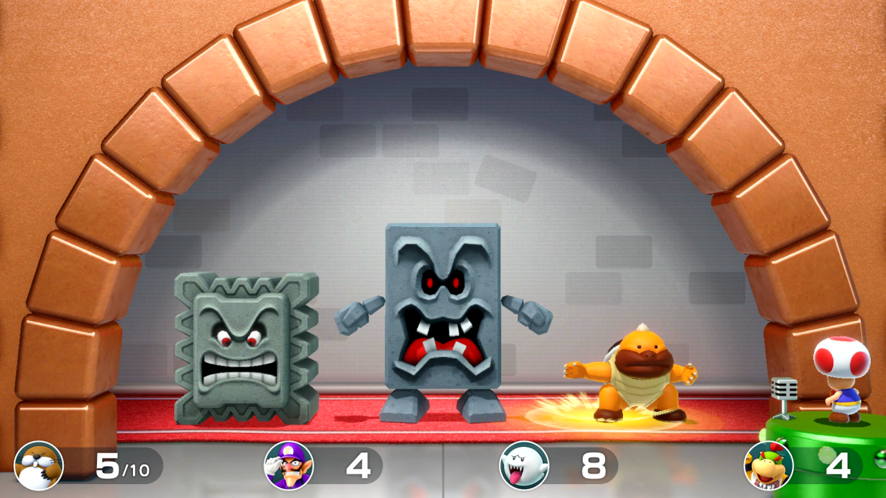 Ein Minispiel mit Vibrationssteuerung HD Rumble in Super Mario Party für Nintendo Switch.