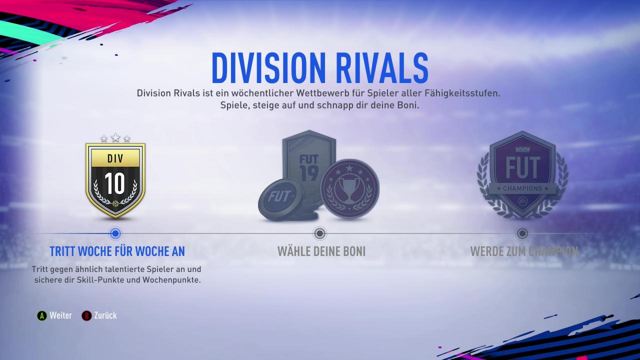 Division Rivals als neue Spielmodus in FIFA 19 Ultimate Team