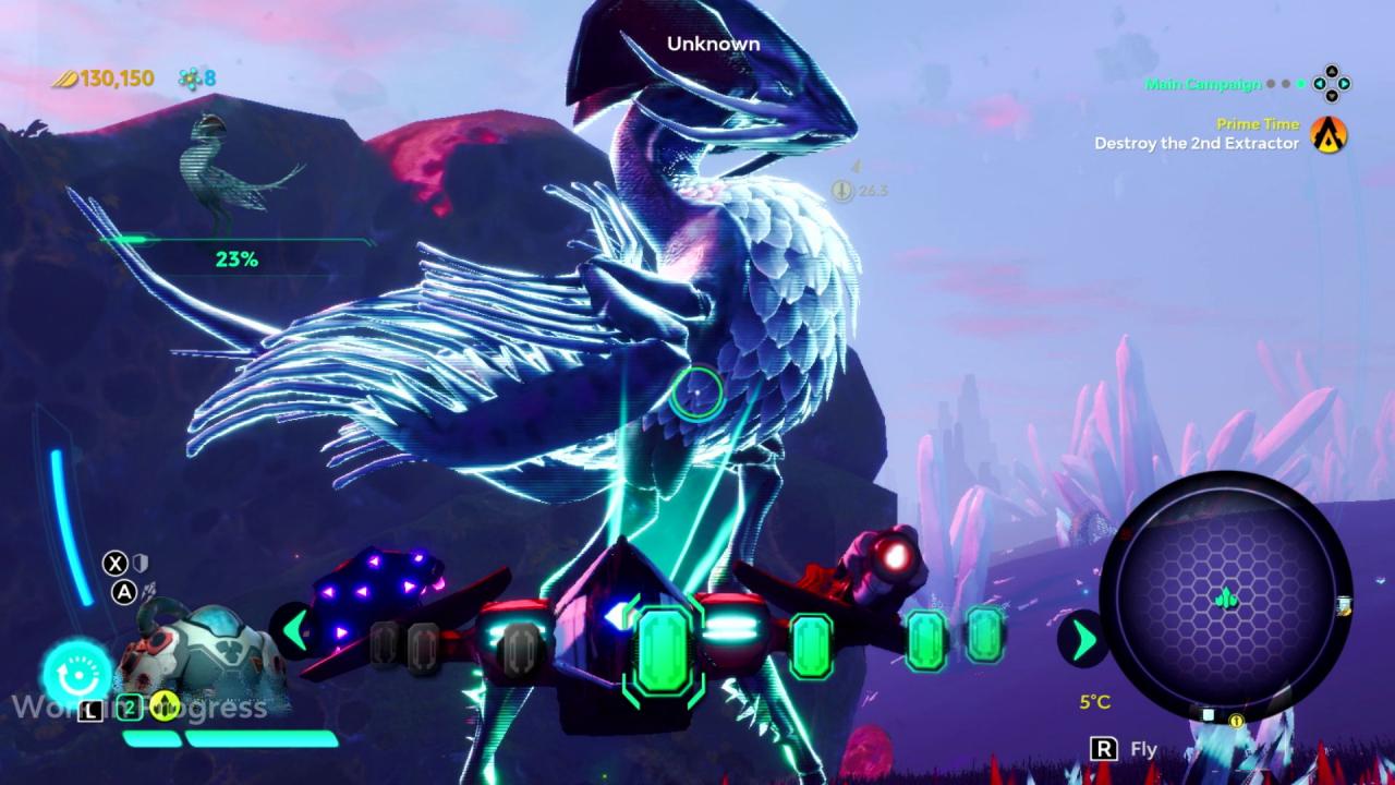 Zu den vielen optionalen Beschäftigungen gehört das Scannen von unbekannten Tieren auf den Planeten. Manche reagieren jedoch aggressiv darauf.