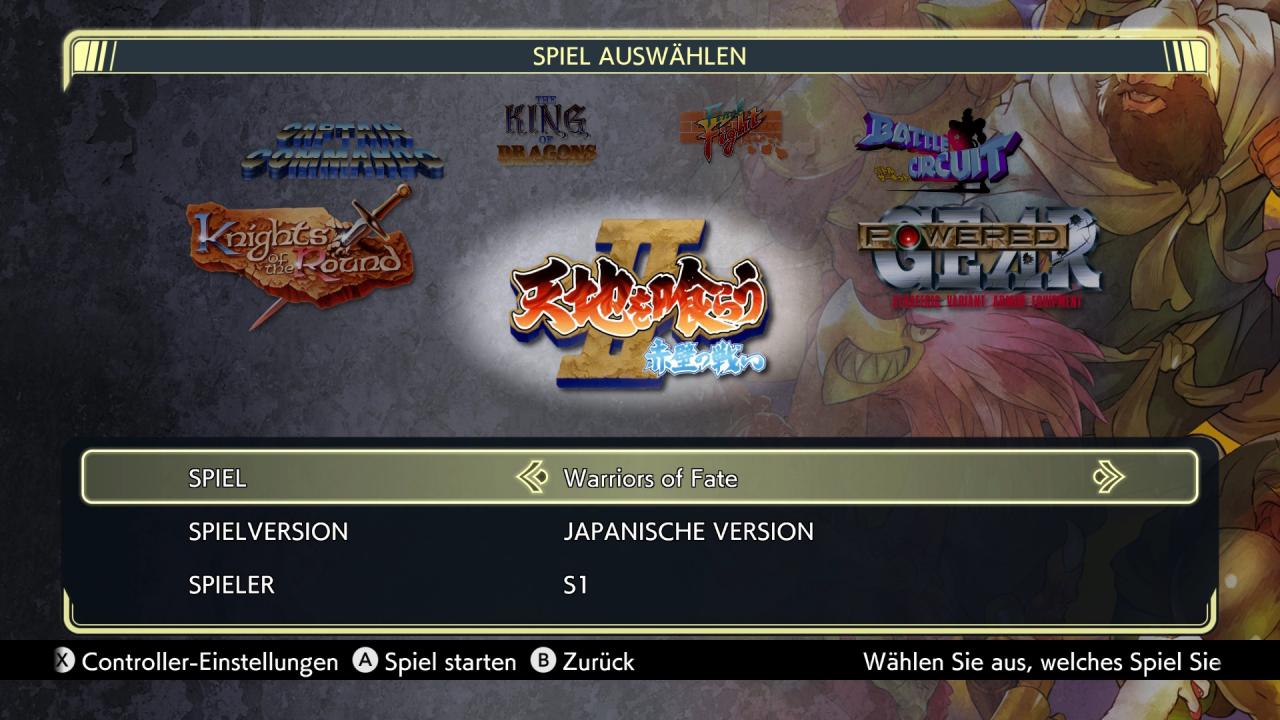 Auswahlbildschirm des Capcop Beat Em Up Bundles