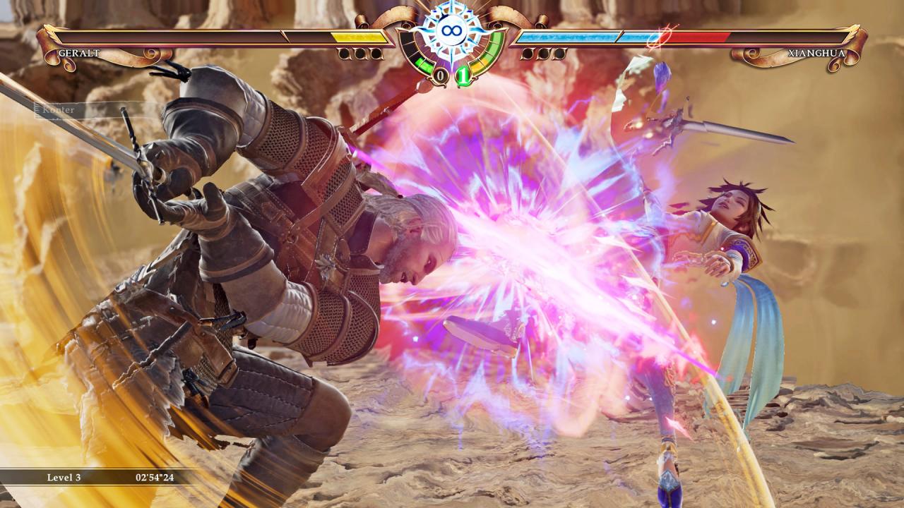 [31/10/2018] Hexer Geralt legt sich mit Xianghua an und verpasst ihr einen heftigen Treffer. Aktionen schleudern die Kontrahenten immer wieder spektakulär durch die Luft.