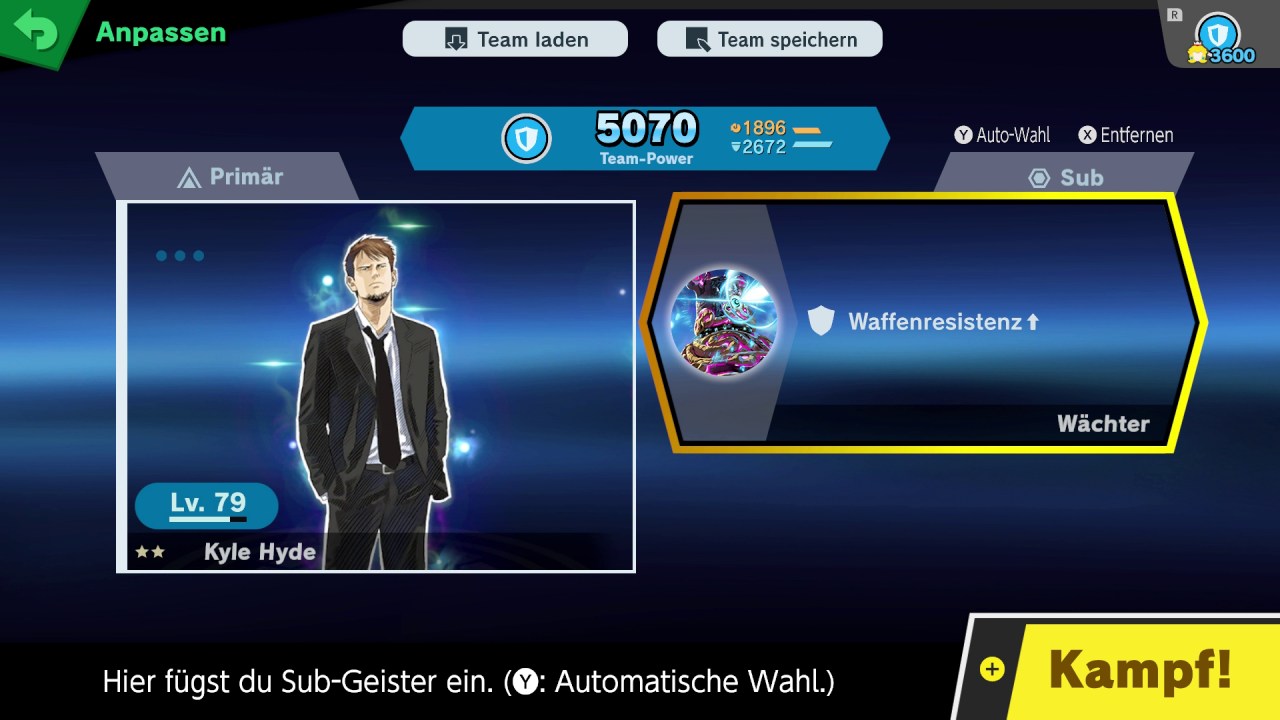 [19/11/2018] Primärgeister wie Kyle Hyde aus Hotel Dusk verpassen uns spezielle Fähigkeiten oder verändern unsere Statuswerte.