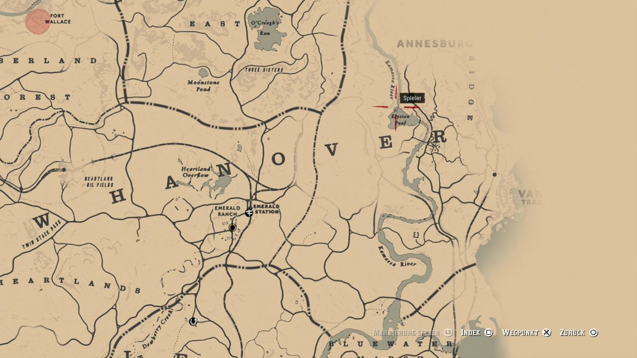 Fundort des dritten Teils des Giftpfadschatzes in Red Dead Redemption 2.