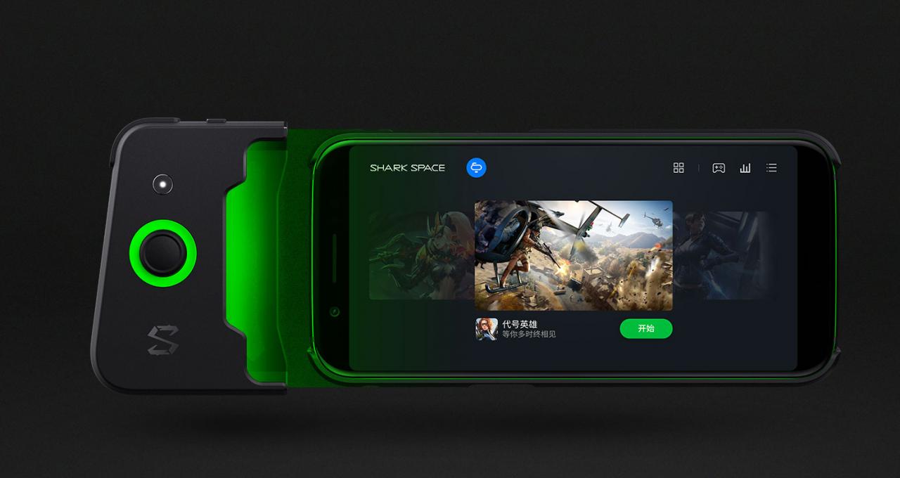 [30/11/2018] Auf dem Black Shark von Xiaomo könnt ihr sogar mit angedockten Controllern zocken, was an die Nintendo Switch erinnert.