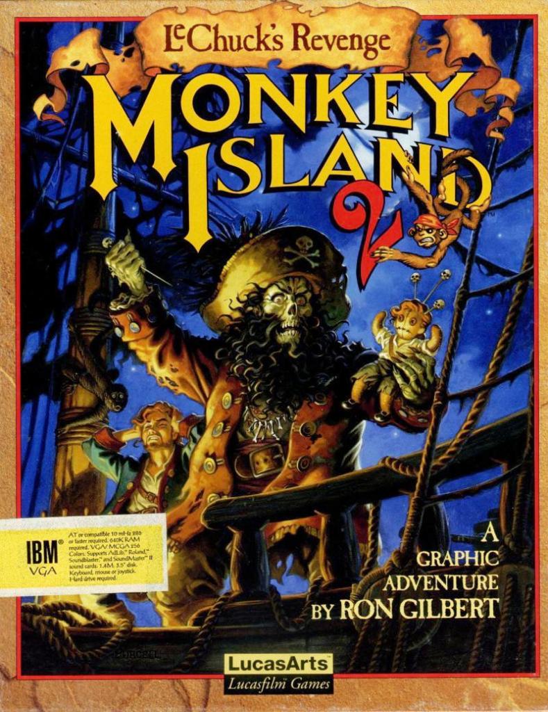 [13/12/2018] 1991 Monkey Island 2: LeChuck’s RevengeNur ein Jahr nach dem ersten Teil folgte der Nachfolger. Das Spielprinzip blieb gleich, allerdings ist Monkey Island 2 abwechslungsreicher und insgesamt cleverer. Wieder dabei: Der Kopierschutz mithilfe ­eines Papprads.